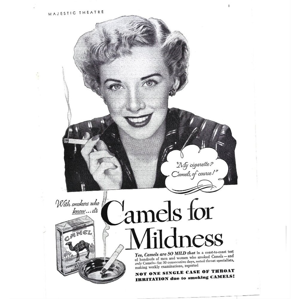 Camels for Mildness Cigarette Advertisement 1950s Vintage Print Ad 9 inch Tall